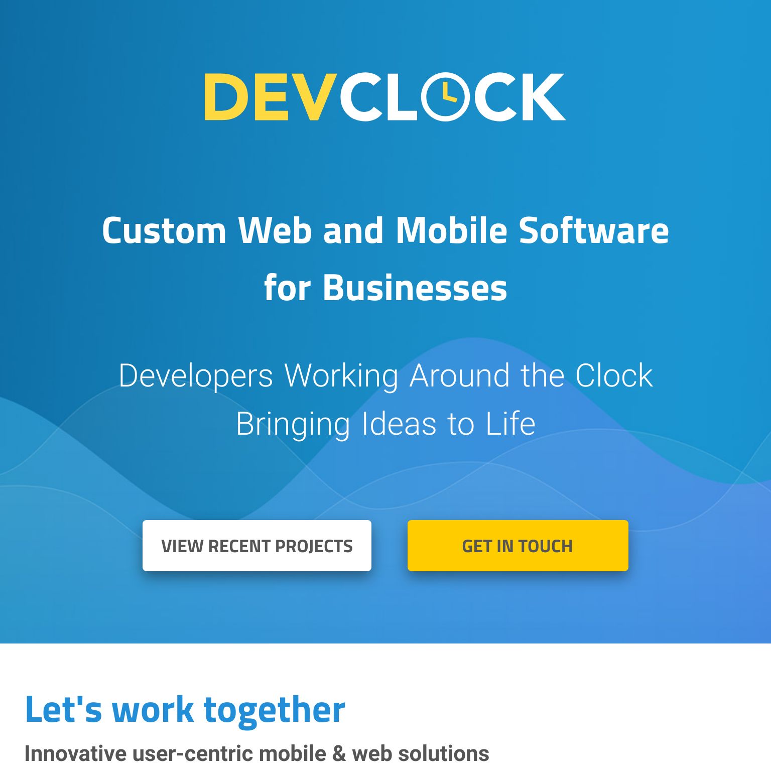 Devclock website portfolio example